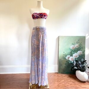 Reversible Maxi Skirt Womens M Chiffon Boho Fairy Cottage Garden Romantic Boho